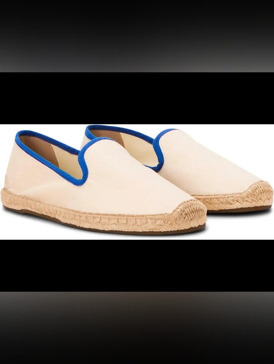 Soludos Shoes - Soludos Cream Espadrilles with Blue Trim Sz8 Gentle Used